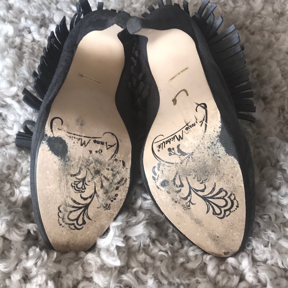 Anne Michelle grey suede fringe booties EUC - Picture 3 of 3